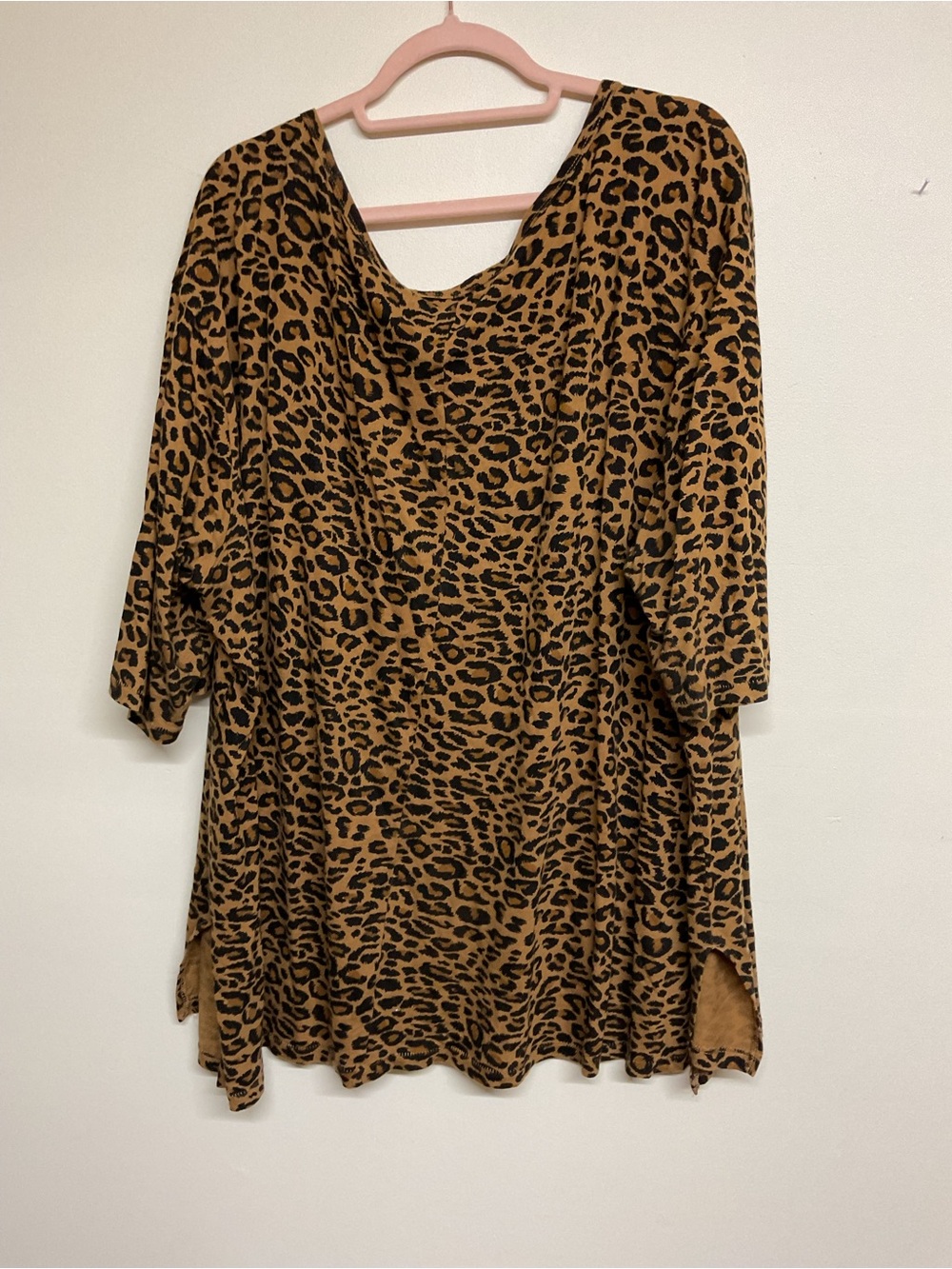 Terra & Sky Black on Tan Leopard Print Tunic - Picture 3 of 3